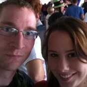 Jen and I at Space Mountain Disneyland Park