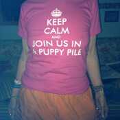 Our custom Puppy Pile t-shirt