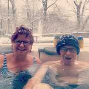 Hot tub in the snow life is good!