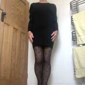 little black dress and stockings-am i yummy sir?