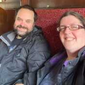 Us enjoying a ride on a steam train