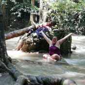 Cooling off while hiking in Thailand