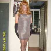 A sexy dress with stockings which got me very horny