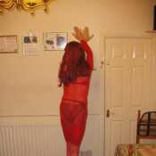 Red see-thru dress
