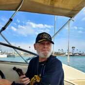 In My boat docked next to my condo in Mandalay Bay, Oxnard.