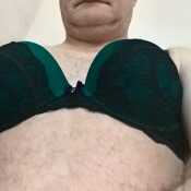 my new green bra with matching knickers