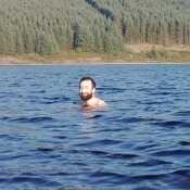 Lovely cold dip in Loch Doon