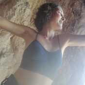 What a poser! Me rock climbing 
