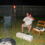 Chilling by the fire pit in Ellabell, Ga. where I live now.