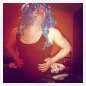love my blue wig lol