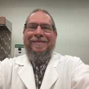 Me at work in my lab coat. Doctor RP anyone?