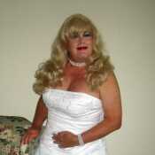 Blonde in wedding gown