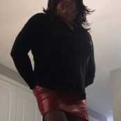New Red Leather Skirt