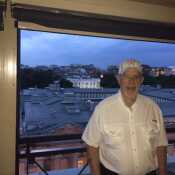 In Washington D C with White House in Back ground. From atop hotel bar.