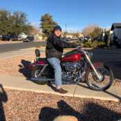 Riding my Harley 