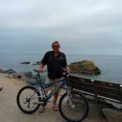 biking at the beach in cal.