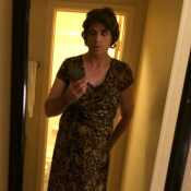 Me in a gold dress