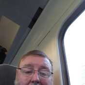 Relaxing on the train home from Aberystwyth 