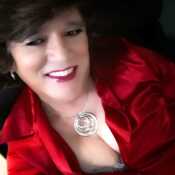 In my red silk blouse