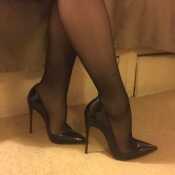 I love wearing stilettos and boots with nylons